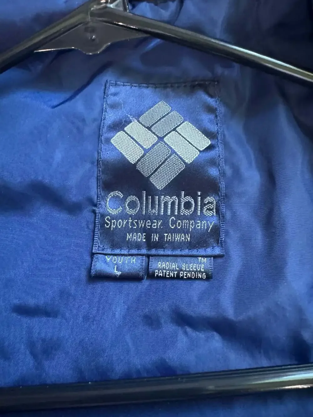 Vintage Columbia Youth Blue Hooded Rain Shell Jacket Gorpcore Size Large